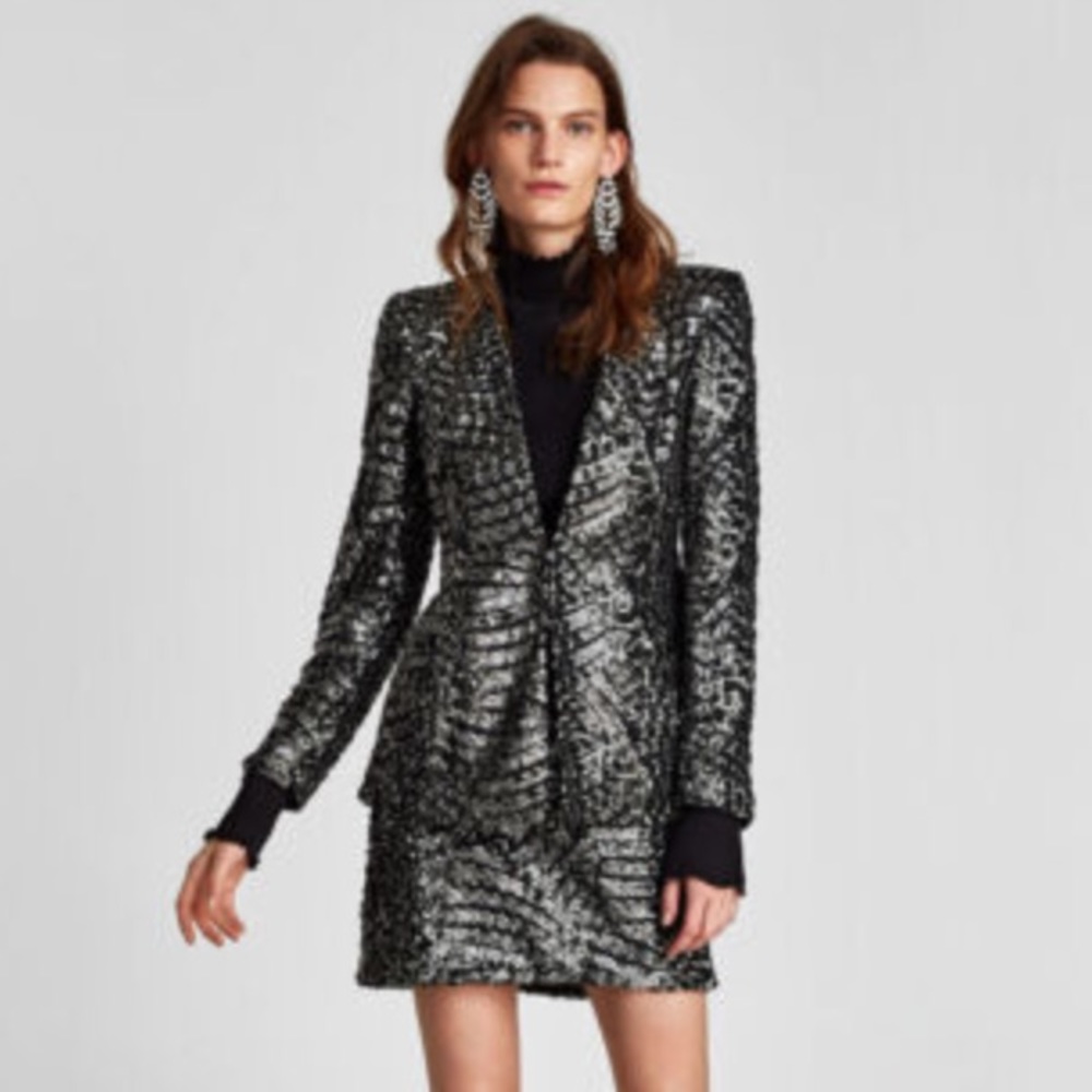 Zara Sequin Blazer